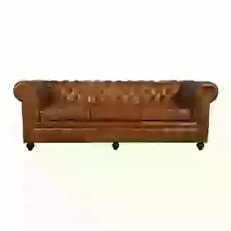 Chesterfield Style Leather 3 Seater Sofa